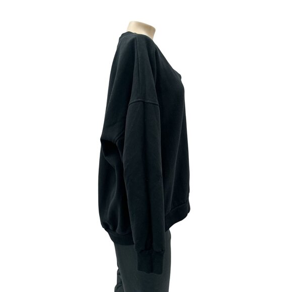 GAP V-Neck Oversized Long Sleeve Pullover Sweatshirt Comfy Black Women's M - Picture 7 of 10